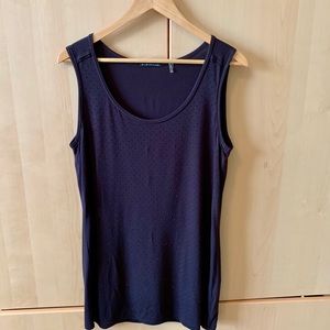 Elie Tahari Black Studded Rayon Tank Top